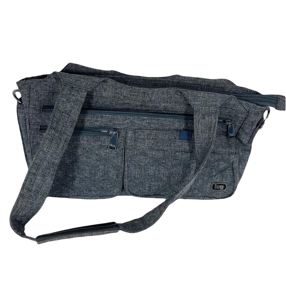 LUG Streetcar Style Tote Bag Charcoal Heather Gray Quilted Front Pre Owned